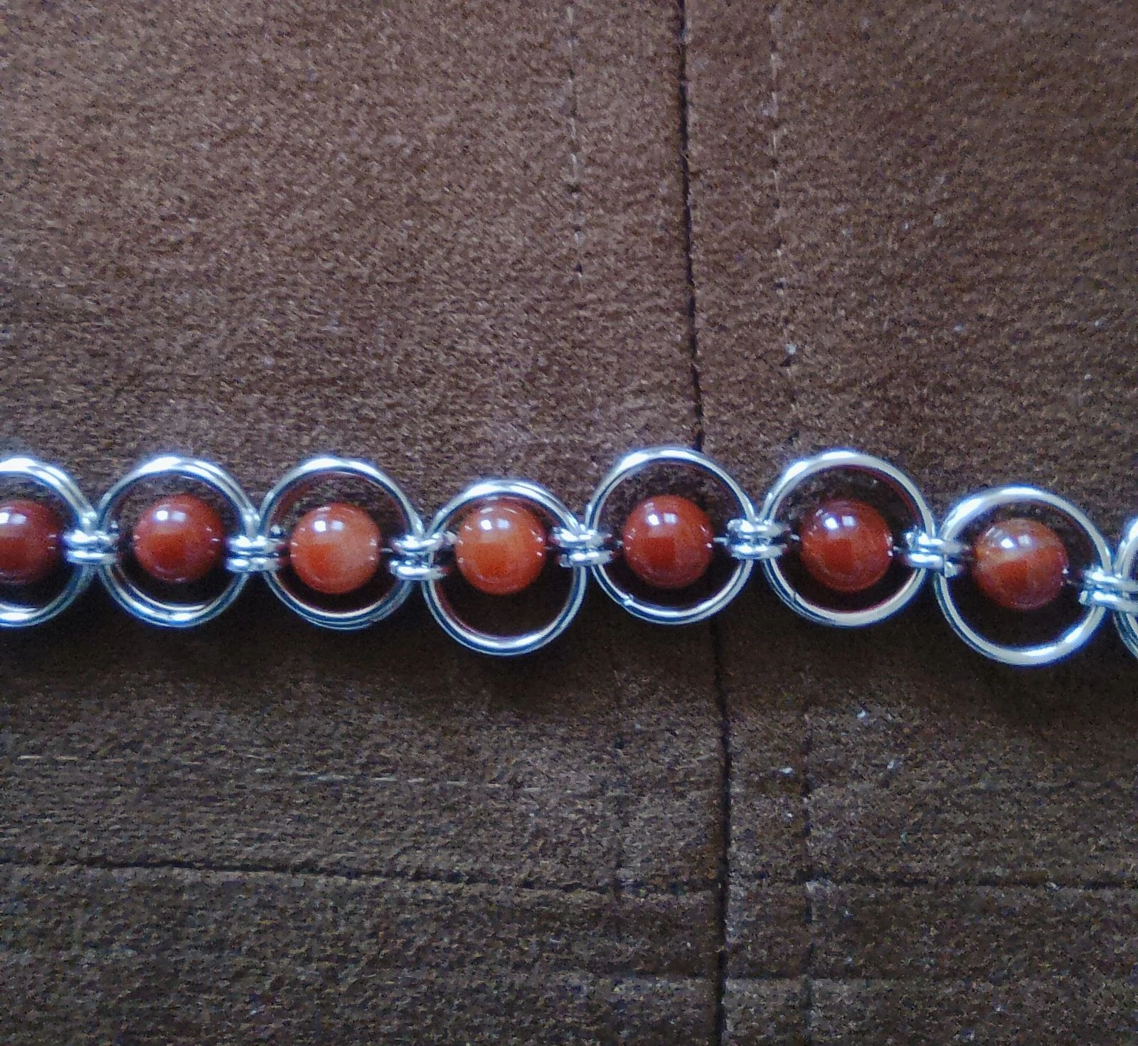 Unisex Japanese chainmail and natural stone choker necklace – photo 5